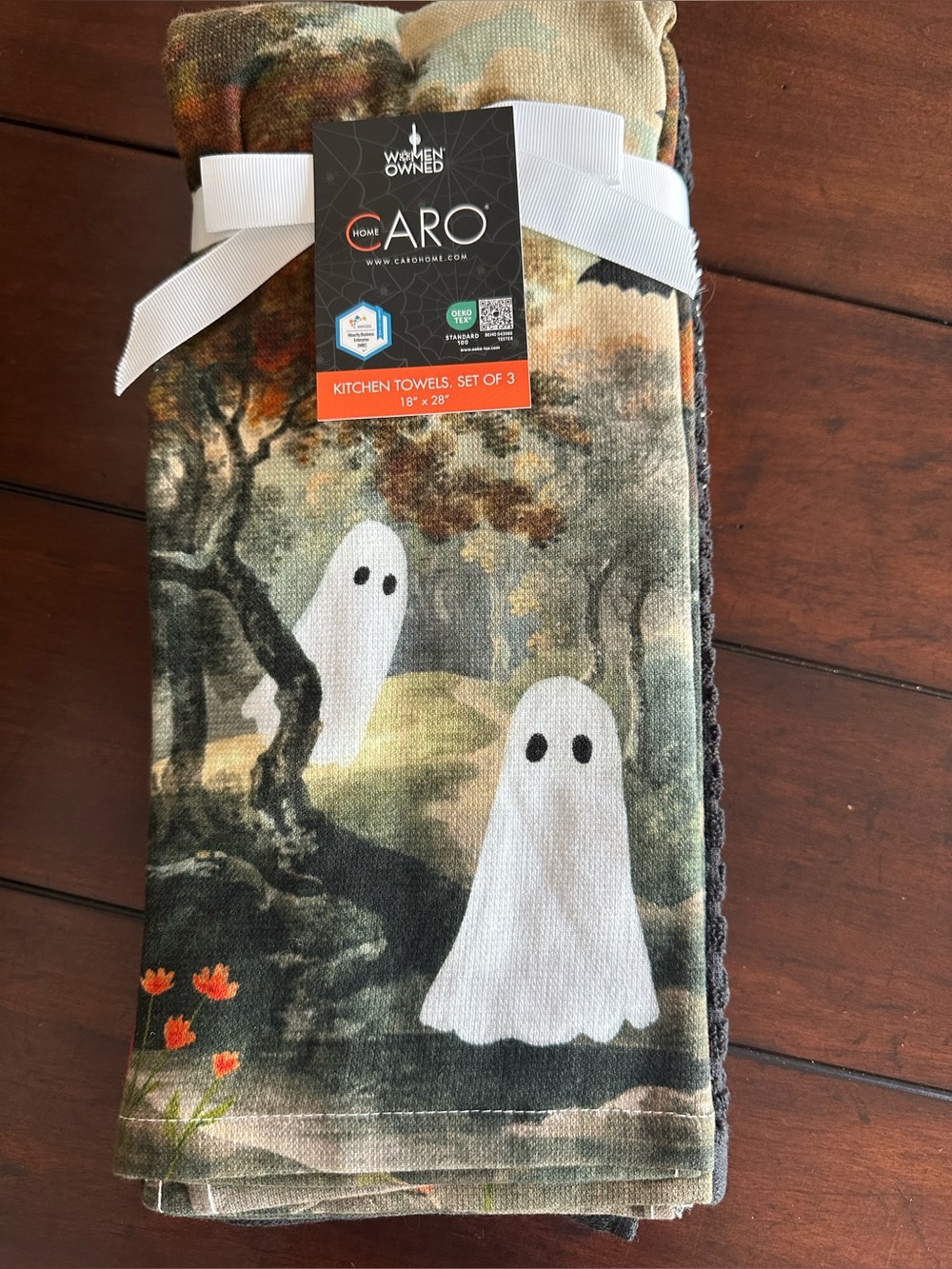 CARO Halloween Ghost Kitchen Towel - set of 3